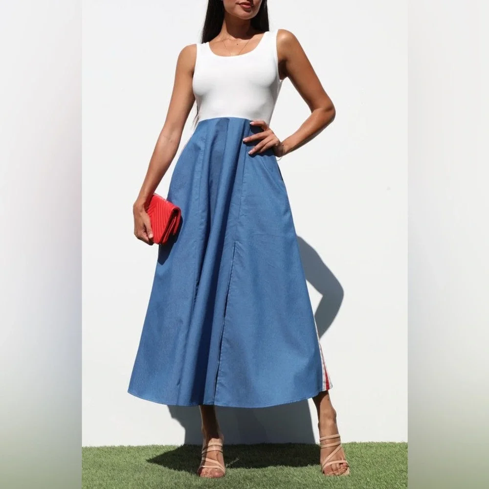 #70 Denim Dreams Midi Dress- Last One - Picture 2 of 6